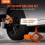 VEVOR Electric Scissor Jack 3 t, Car Jack with Impact Wrench, Tool Box, Hand Crank, 130-370 mm / 170-420 mm Car Jack for Cars, SUVs, Sedans, etc.