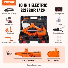 VEVOR Scissor Jack Electric Car Scissor Jack 3T 12V Car Jack with 3.5m Power Cable & Tool Box & Hand Crank 130-370mm/170-420mm Car Jack for Car SUV Sedan etc.