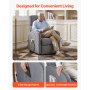 VEVOR elektrische tv-fauteuil met relaxfunctie, traploze verstelling, seniorenfauteuil met linnen bekleding, hoogwaardig schuim, zijvakken, afstandsbediening, massagefunctie, lichtgrijs