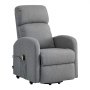 VEVOR Power Lift Recliner Chair, Electric Lift Chair for Elderly, Infinite Position Adjustment, Linen Fabric, High-Resilience Foam, with Side Pockets, Remote Control, and Wide Armrests, Light Gray