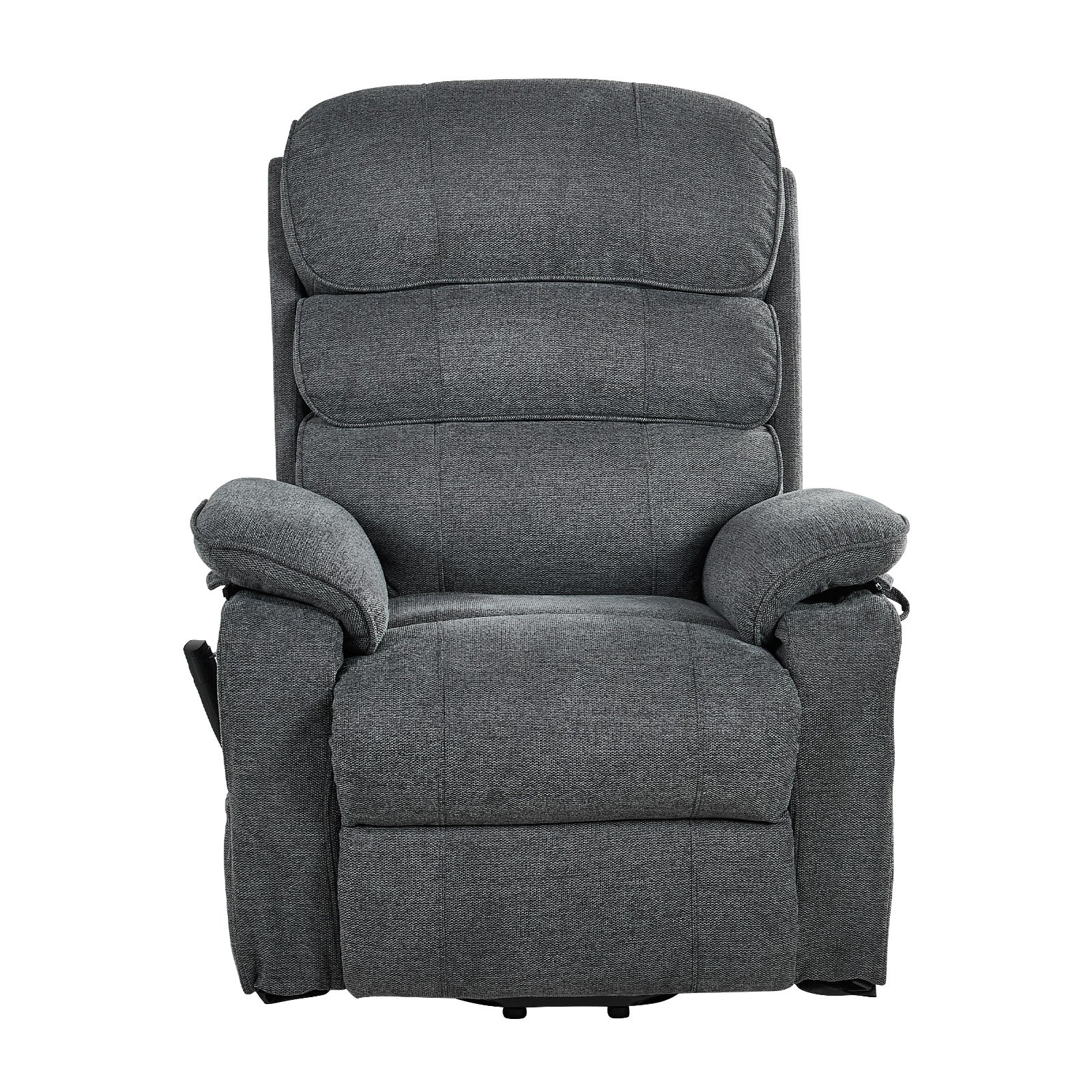 VEVOR elektrische tv-relaxfauteuil, relaxfauteuil met liftfunctie, verwarming en massagefunctie, traploos verstelbare stoel voor senioren, massagestoel met chenille bekleding en afstandsbediening, donkergrijs