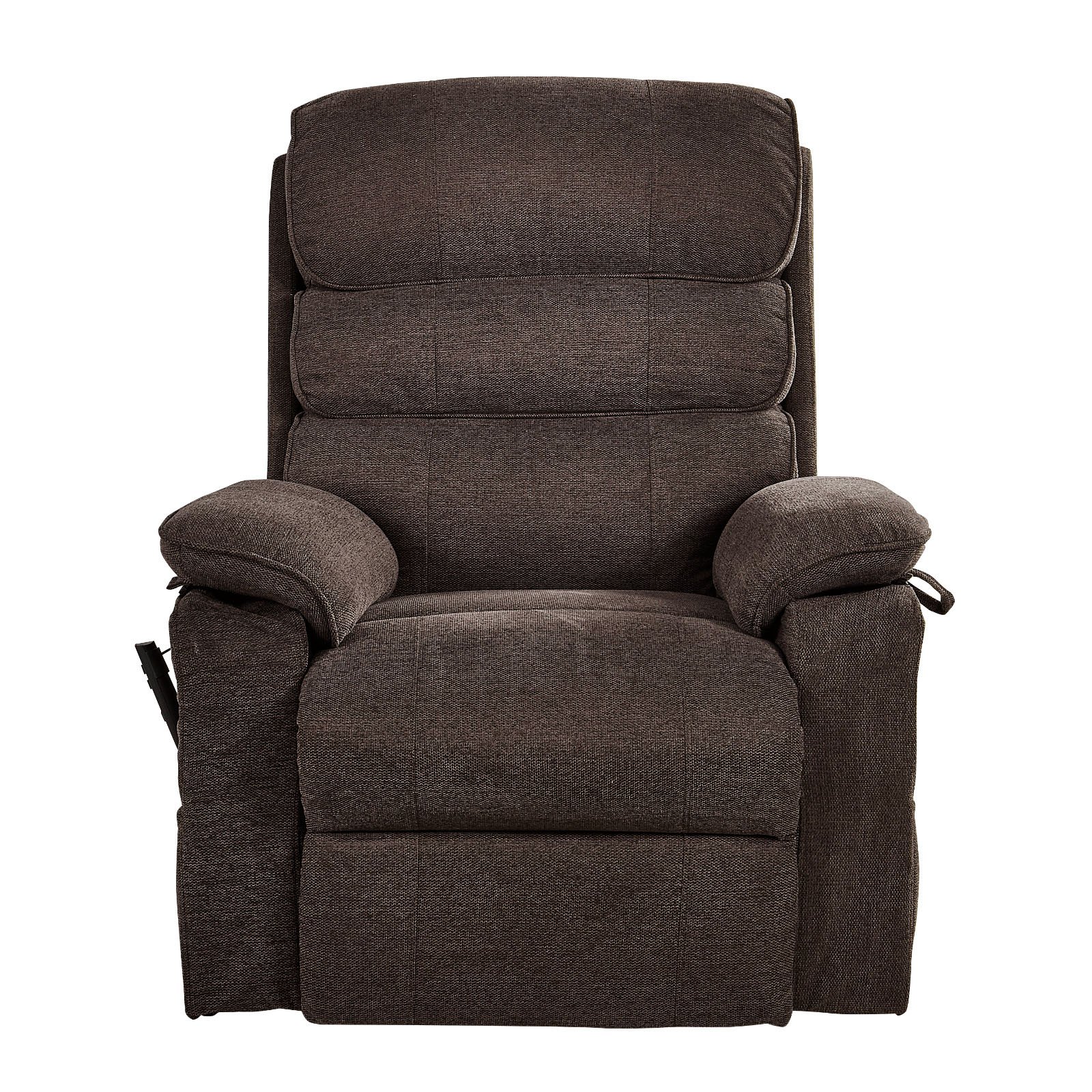 VEVOR elektrische tv-fauteuil, relaxfauteuil met liftfunctie, verwarming en massagefunctie, traploos verstelbare stoel voor senioren, massagestoel met chenille bekleding en afstandsbediening, bruin