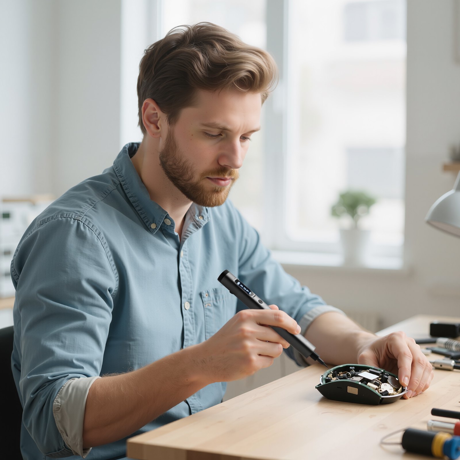 VEVOR Elektrische precisieschroevendraaier (52 magnetische bits) Mini elektrische schroevendraaier met magnetische opbergdoos, led-lampje en type-C-oplaadfunctie, voor het repareren van mobiele telefoons en laptops