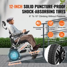 VEVOR opvouwbare elektrische rolstoel medische scooter 508 mm zitbreedte 20 km