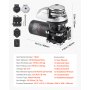 VEVOR elektrische ankerlier, 12V DC 600W, ankersystemen geschikt voor ankerkettingen van 6 mm of nylon touw van 24 mm tot 16 mm, maximale trekkracht 320 kg, constructie van roestvrij staal 316, voor boten van 6 tot 11 meter.