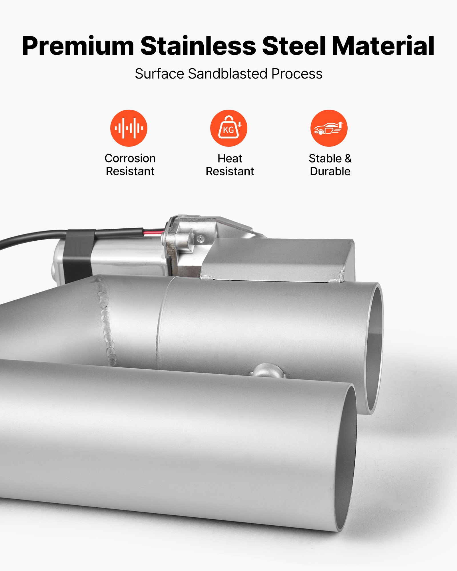 VEVOR elektrische uitlaatklep, 2,5 inch 2-delige universele roestvrijstalen uitlaatklepset met afstandsbediening, geschikt voor vrachtwagens, sedans en sportwagens.