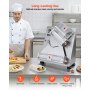 VEVOR Pizza Dough Roller Sheeter, 3-14 Inch Automatic Stainless Steel Pizza Press, Commercial Electric 370W Pasta Maker Machine, 260 pcs Per Hour, Adjustable Thickness, with Dough Press Lid