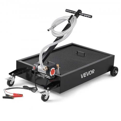 VEVOR Low Profile Olieverversingscanister, 56 liter inhoud, Olieopvangbak met elektrische pomp en 2,2 m slang, Geschikt voor auto's, SUV's, vrachtwagens, motoren, terreinwagens, metaal