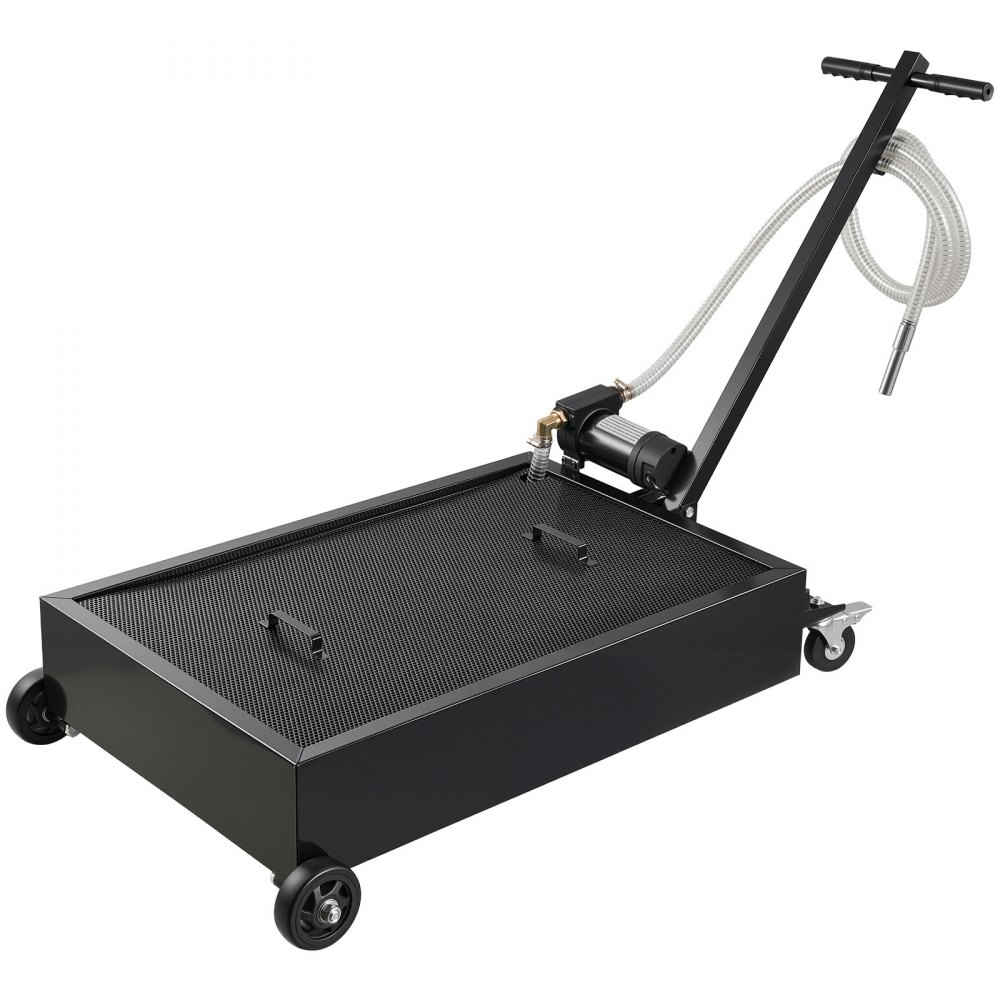 VEVOR Low Profile Olieverversingscanister, 56 liter inhoud, Olieopvangbak met elektrische pomp en 2,2 m slang, Geschikt voor auto's, SUV's, vrachtwagens, motoren, terreinwagens, metaal