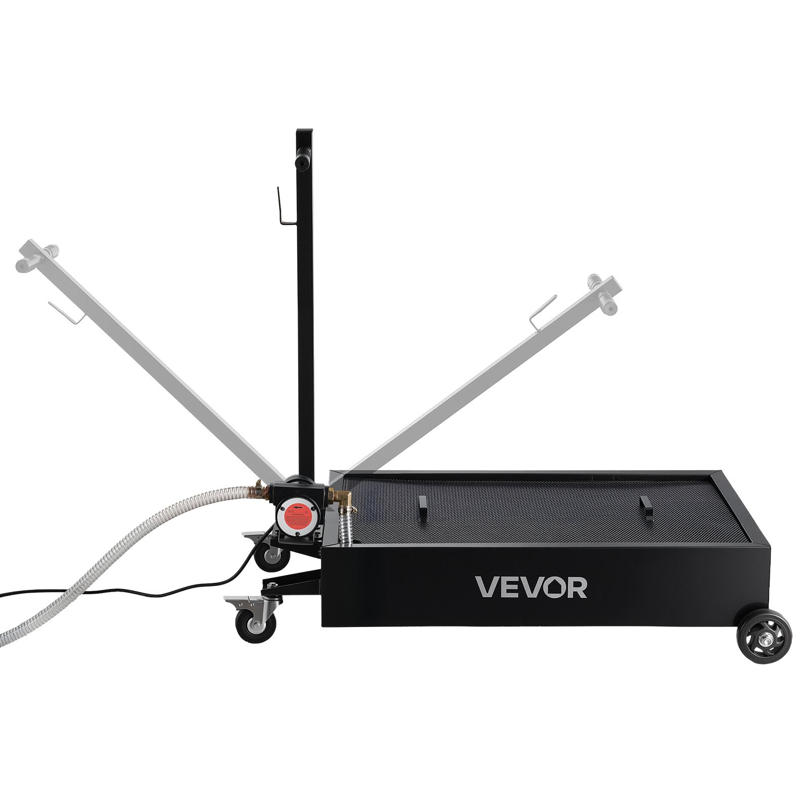 VEVOR Low Profile Olieverversingscanister, 56 liter inhoud, Olieopvangbak met elektrische pomp en 2,2 m slang, Geschikt voor auto's, SUV's, vrachtwagens, motoren, terreinwagens, metaal