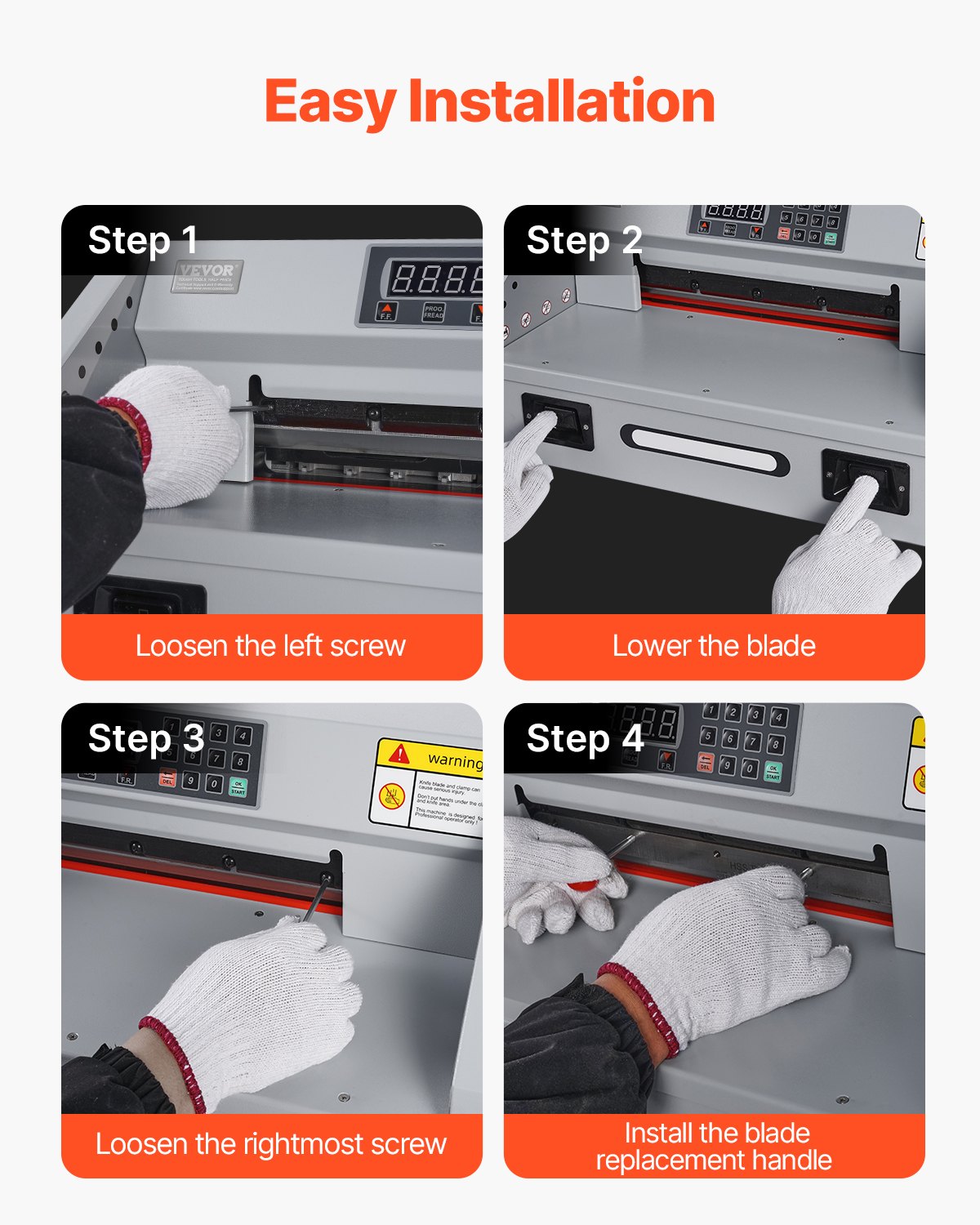 VEVOR-papiersnijmes, robuust stalen vervangend mes, geschikt voor professionele snijmachine E330D / E330S, vervangend mes voor papiersnijmachine (585 x 44 x 6 mm)