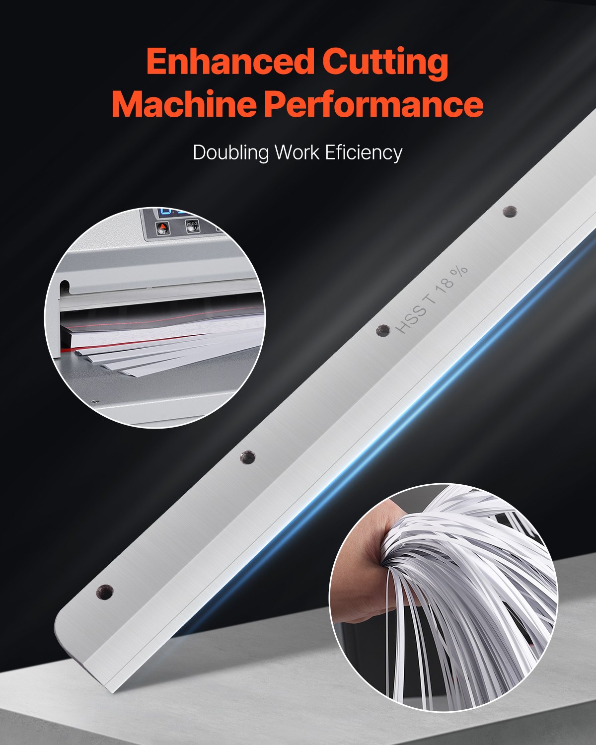 VEVOR-papiersnijmes, robuust stalen vervangend mes, geschikt voor professionele snijmachine E330D / E330S, vervangend mes voor papiersnijmachine (585 x 44 x 6 mm)