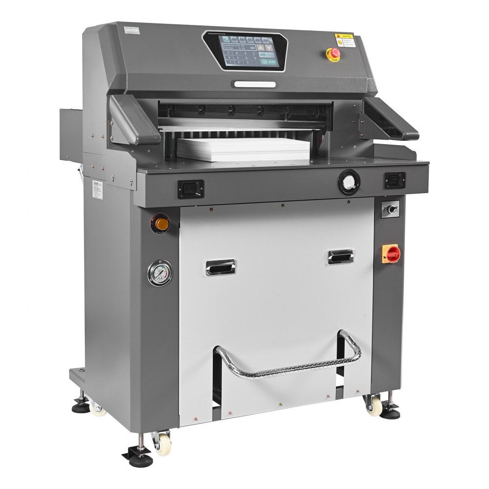 VEVOR elektrische papiersnijder, krachtige hydraulische papiersnijder, 66 cm snijbreedte, 10 cm snijdikte, grote elektrische guillotine met infraroodfunctie en vervangend mes