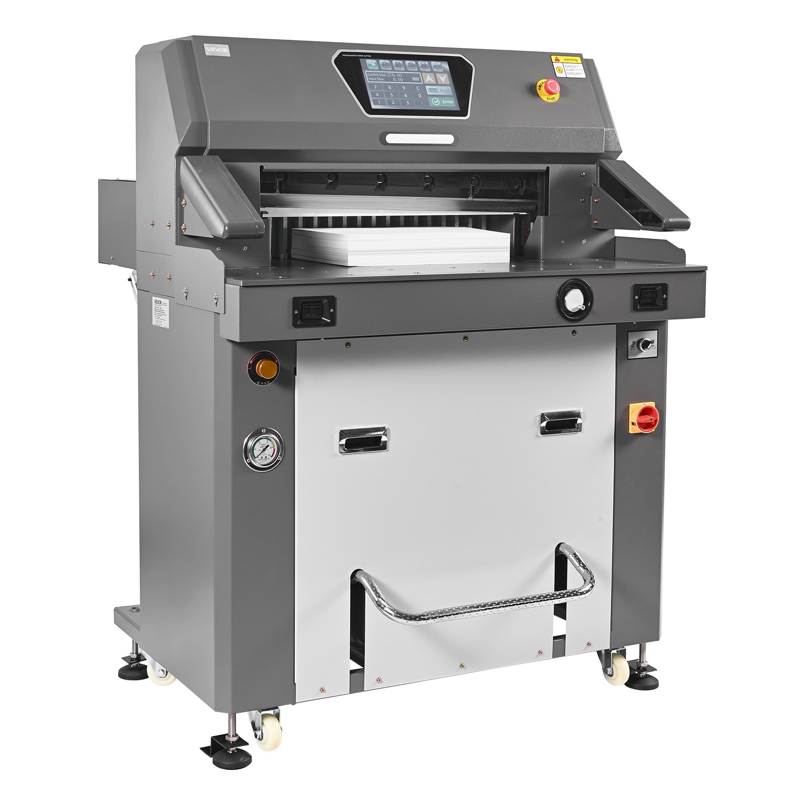 VEVOR elektrische papiersnijder, krachtige hydraulische papiersnijder, 66 cm snijbreedte, 10 cm snijdikte, grote elektrische guillotine met infraroodfunctie en vervangend mes