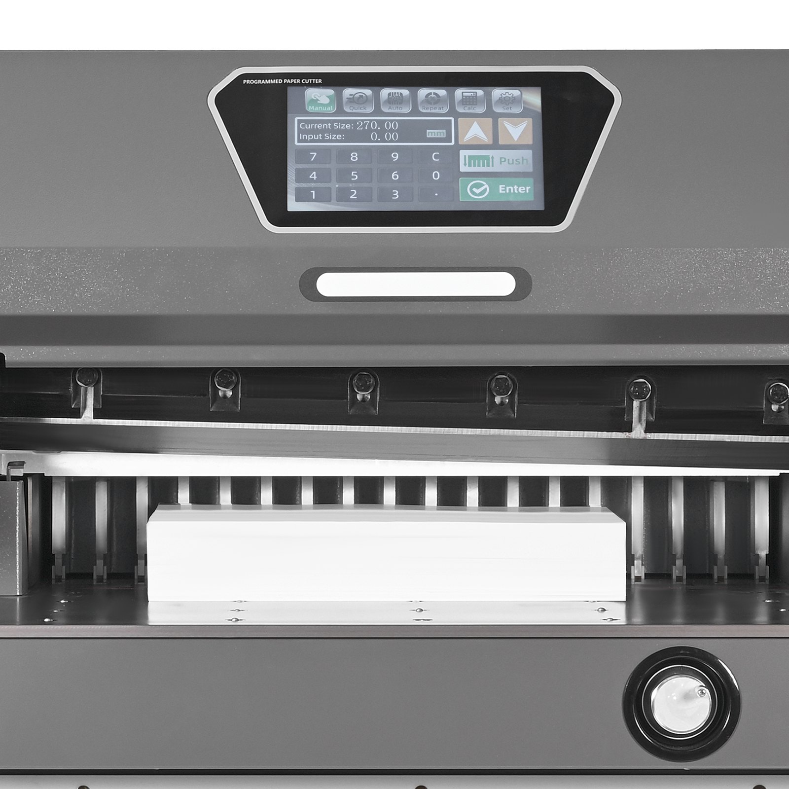 VEVOR elektrische papiersnijder, krachtige hydraulische papiersnijder, 66 cm snijbreedte, 10 cm snijdikte, grote elektrische guillotine met infraroodfunctie en vervangend mes