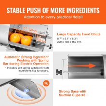 VEVOR elektrische groentesnijder, 0-12 mm dikte, verstelbare commerciële snijmachine, roestvrijstalen voedselsnijder, groot vulgat voor aardappelen, tomaten