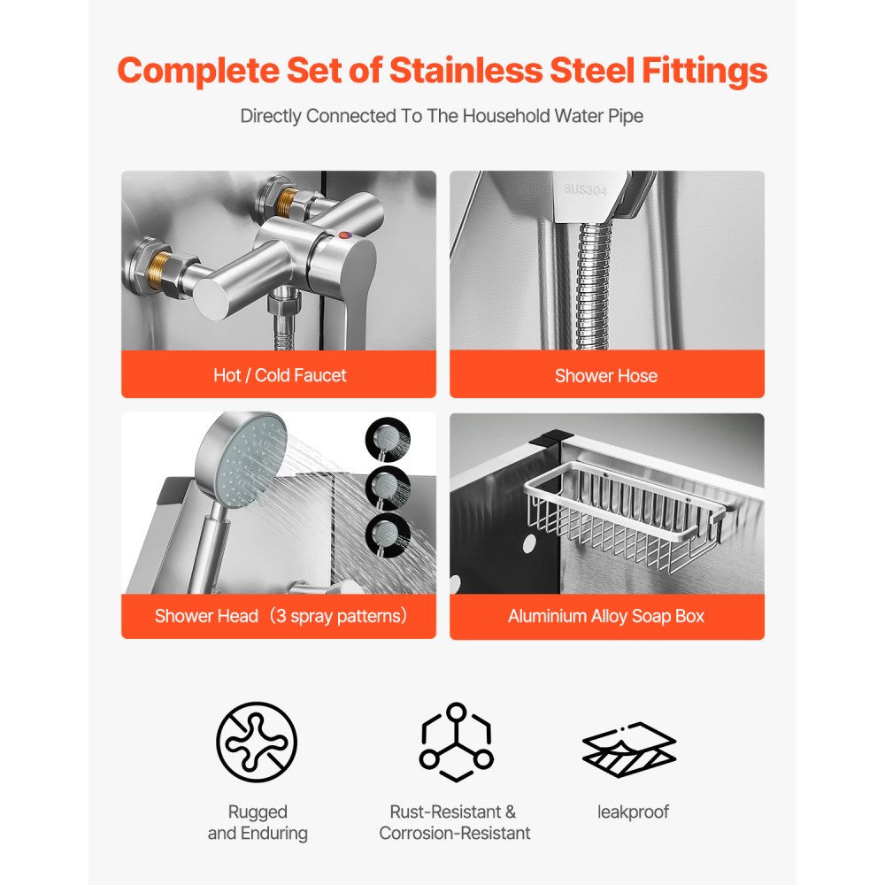 VEVOR Elektrische hondenwasplaats met heffunctie, 127 cm roestvrijstalen verzorgingsbak voor huisdieren met PE-waterfilterplaat, kraan en douchekop, hondenbad, wasbak voor huisdieren (rechterdeur)