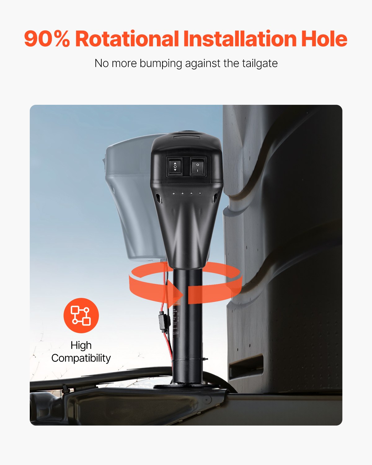 VEVOR elektrische aanhangwagenkrik, 2267 kg, camperaanhangwagensteun met 2-weg connector, handmatige kruk en krikafdekking, 255-860 mm hefhoogte, voor campers, aanhangwagens en campers, zwart