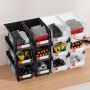 VEVOR stapeldozen, 377 x 215 x 180 mm (12-pack), transparante opbergdozen, stapelbare opbergdoos voor het organiseren en opbergen van kleine onderdelen, kantoorbenodigdheden en andere accessoires, zwart en transparant