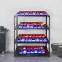 VEVOR Plastic Storage Bin, (5-Inch x 4-Inch x 3-Inch), Hanging Stackable Storage Organizer Bin, Blue/Red, 24-Pack, Heavy Duty Stacking Containers for Closet, Kitchen, Office, or Pantry Organization