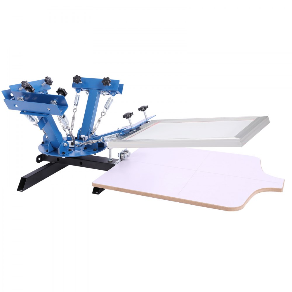 VEVOR Screen Printing Machine 4 Color 1 Station Silk Screen Printing Press, 21.3 x 17.7 in, 360° Rotatable, Accurate Positioning, Powder-Coated Carbon Steel, for T-shirt DIY, Home and Commercial