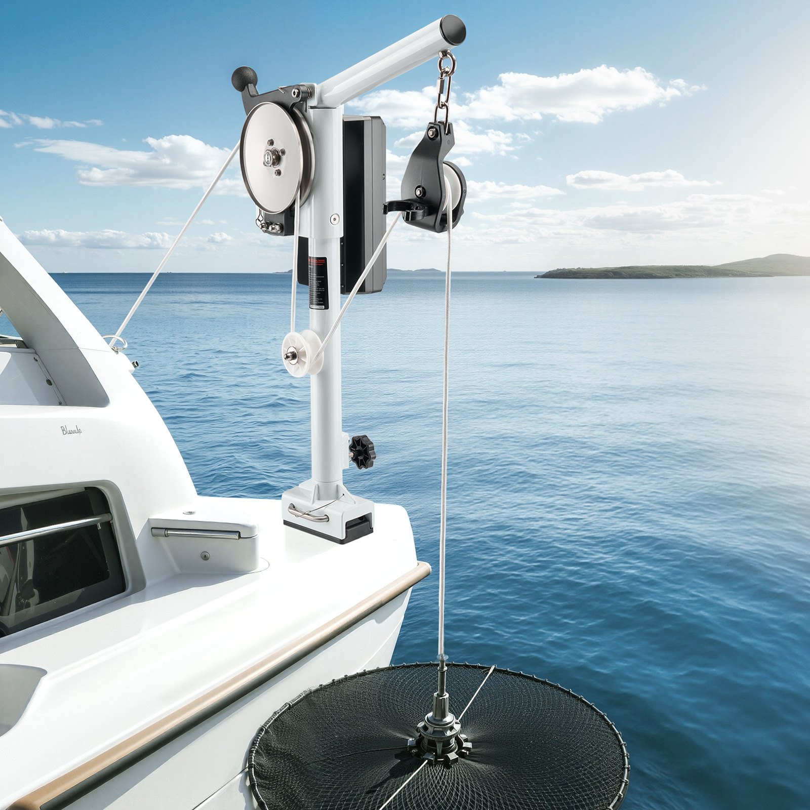 VEVOR Crab Pot Lifting Device, 12 V DC 1200 W, 90 kg hefvermogen lier, 35 m/min lijnsnelheid, 360° rotatie, Crab Pot Puller voor krabben-, garnalen- en kreeftenvallen