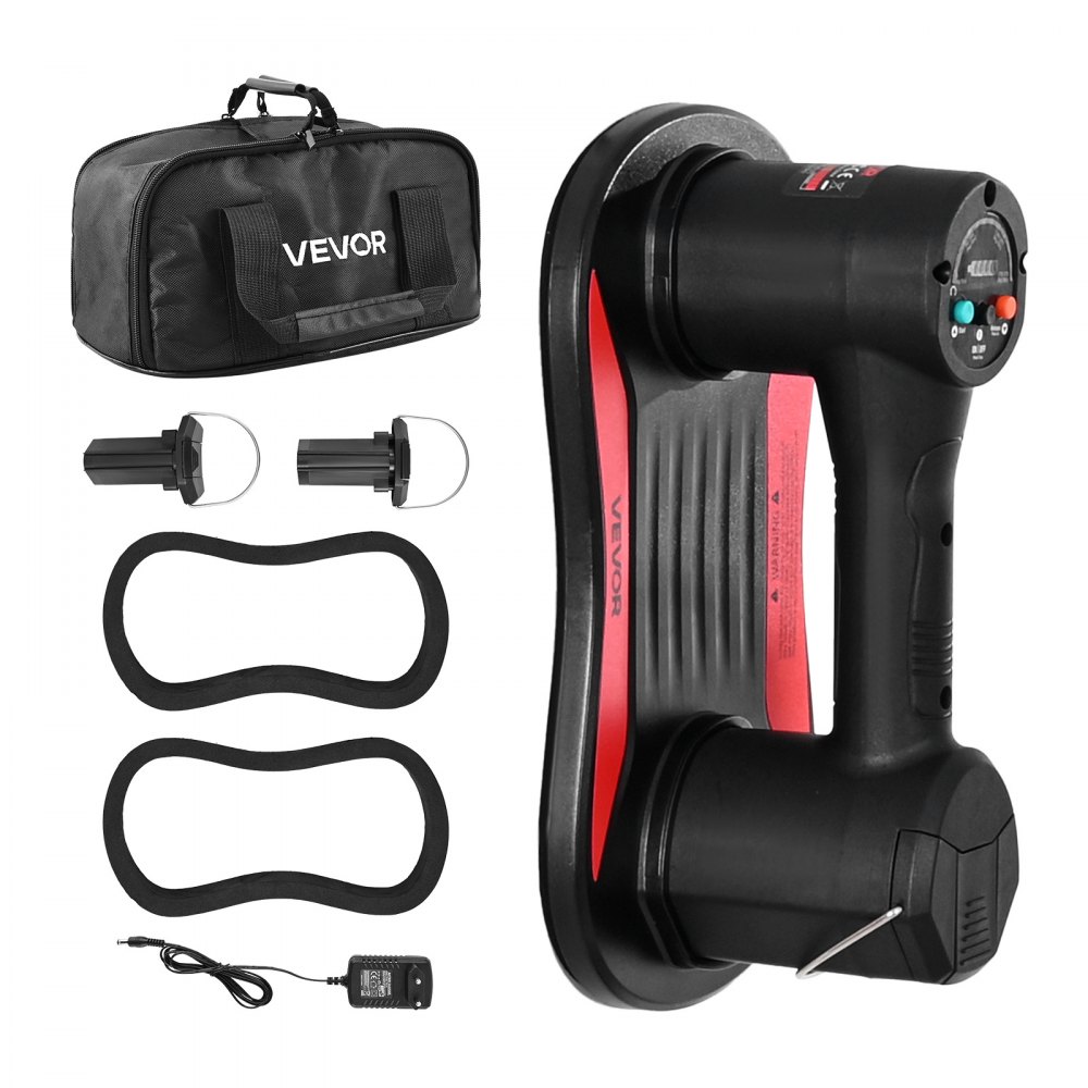 VEVOR Electric Vacuum Suction Cup, 170 kg Max Lifting Capacity, Vacuum Glass Lifter with Digital Display, Heavy Duty Tile Suction Cup Tool for Lifting Tile, Granite, Wood, Paver, Drywall, Windows