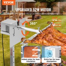 VEVOR lamsgrill speenvarkengrill aan het spit gebraadgrill 52W 60kg elektrisch 1445mm