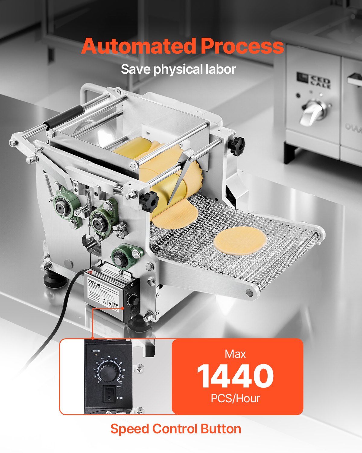 VEVOR Electric Tortilla Maker, Automatic Corn Tortilla Making Machine with Non-Stick Coating and Two Molds(4 in + 6 in), Electric Chapatti Machine Suitable for Produce Sopes Roti Pita Tortilla Pizza