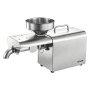VEVOR elektrische oliepers 3,75 kg/u, oliemolen 750 W, automatische oliepersmachine met warmpersen (50 °C-300 °C) en reinigingsborstel, oliemachine voor pinda's, sesam, sojabonen en amandelen, roestvrij staal