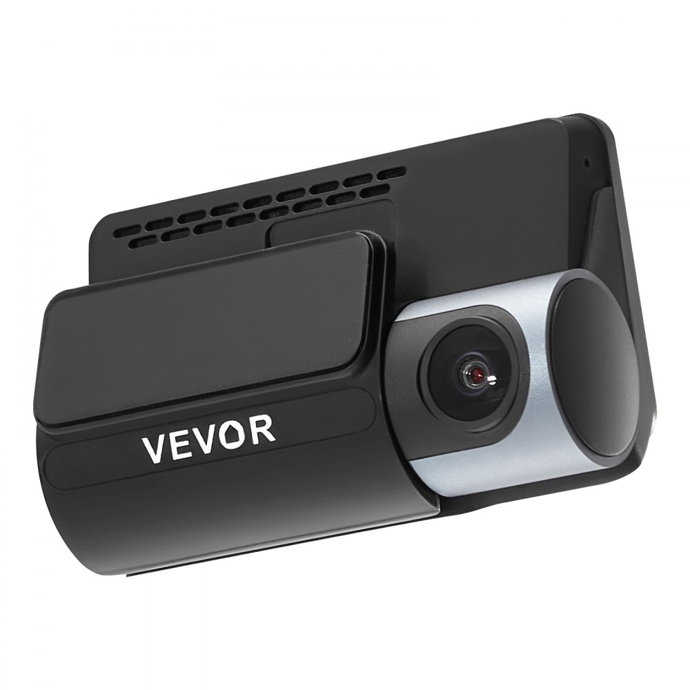 VEVOR 4K Dashcam voor auto, voor- en achterkant, 1080p dubbele autocamera met geïntegreerde GPS en G-sensor, wifi-appbediening, 3 inch scherm, 123° + 125° groothoek, loopopname, parkeermodus, zwart
