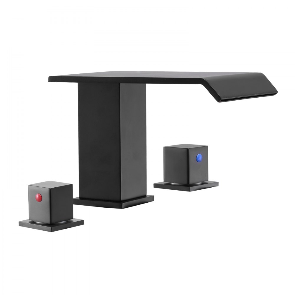 VEVOR Romeinse badkraanset met 3 gaten en 2 handgrepen, roestvrijstalen badkraan met brede uitloop voor montage op het dek voor wassen, baden, huisdieren, volwassenen