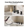 VEVOR Roman Tub Faucet, 3 Hole Waterfall Bathtub Faucet, Widespread Roman Tub Faucets with Shower Head & 1 Handle, Romans Bathtub Faucets for Pet Washing, Adult Bathing, Matte Black, Stainless Steel