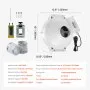 VEVOR 98-89mm Radonventilator installatiekit, 260CFM Radonmitigatie ventilatorsysteemkit met 2 koppelingen, drukmeter, inline kanaalventilator afzuigventilator voor binnen- en buitenventilatie