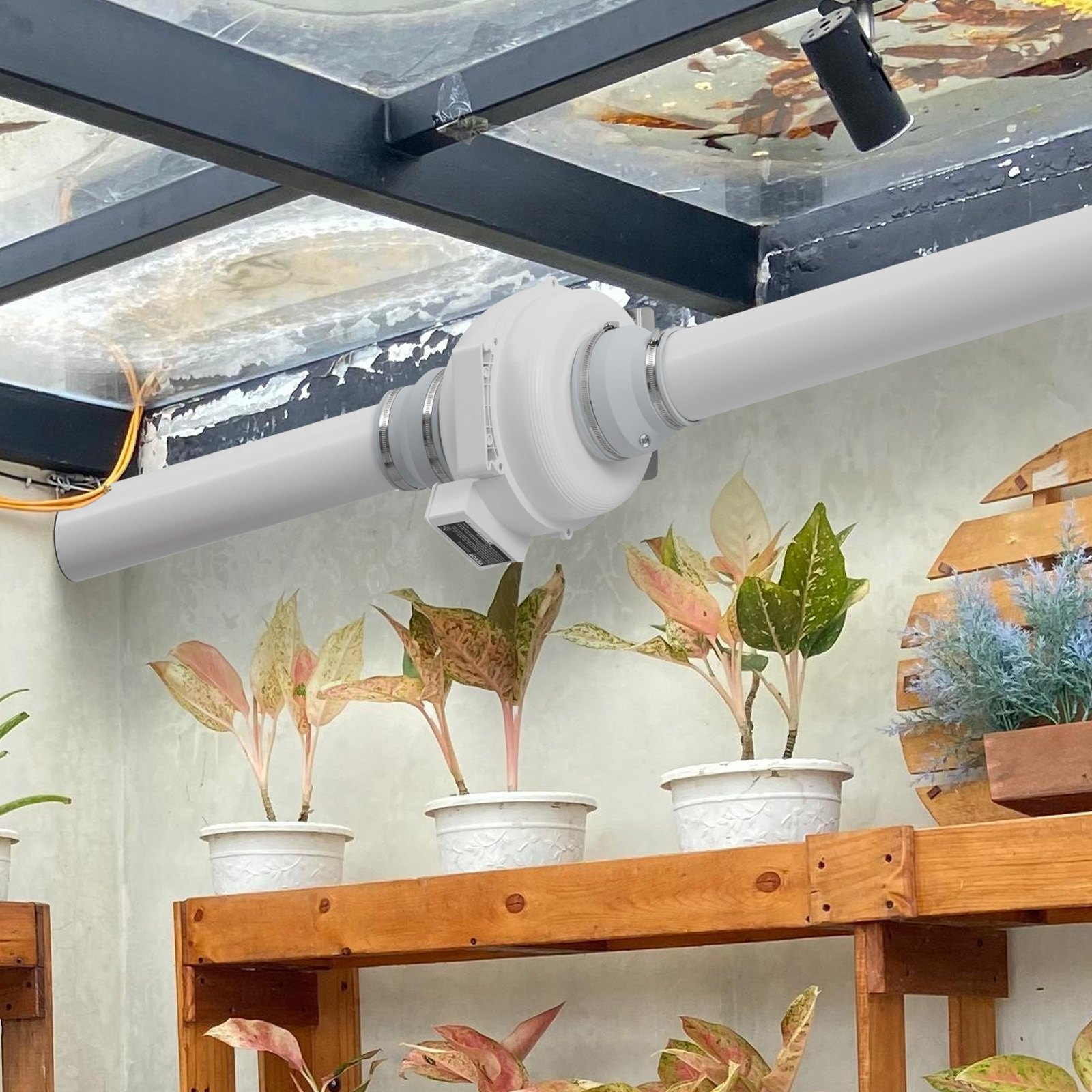 VEVOR 148-114mm Radonventilator installatiekit, 380 CFM Radonmitigatie ventilatorsysteemkit met 2 koppelingen, drukmeter, inline kanaalventilator afzuigventilator voor binnen- en buitenventilatie