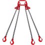 VEVOR kettingsling, 1/4 inch x 5 voet hijskettingen met haken, G80 motorkettingtakels, 6600 lbs/3 ton hijskettingen voor motortakels, motorhijsketting met 4-poots grijphaken en afstellers