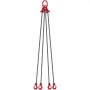 VEVOR kettingsling, 1/4 inch x 5 voet hijskettingen met haken, G80 motorkettingtakels, 6600 lbs/3 ton hijskettingen voor motortakels, motorhijsketting met 4-poots grijphaken en afstellers