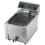 VEVOR Commerciële elektrische frituurpan met één kom, 6,8 liter oliecapaciteit, 2500 W, roestvrijstalen tafelmodel met verbeterd oliefiltersysteem, frituurmand, deksel en temperatuurregeling, voor restaurants