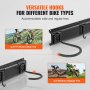 VEVOR bike storage rack with versatile hooks for wide and regular tires, accommodating different bike types.