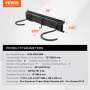 VEVOR bike storage rack dimensions and specifications, featuring hook capacities and installation details.