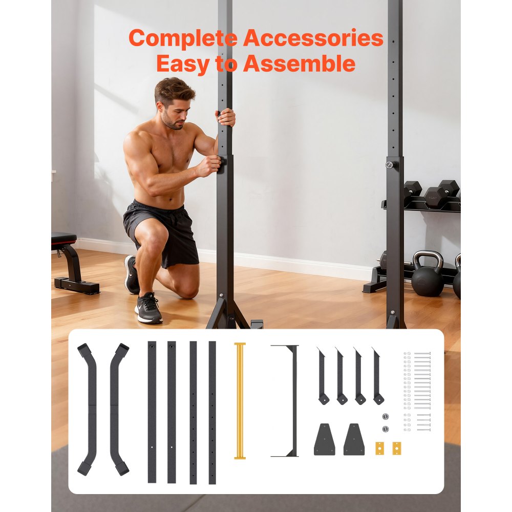 VEVOR Draagbare Pull-Up Bar Power Dip Station met een draagvermogen van 150 kg, vrijstaand met H-frame constructie en stalen buizen, 8-voudig in hoogte verstelbaar, training van armen, rug en borst