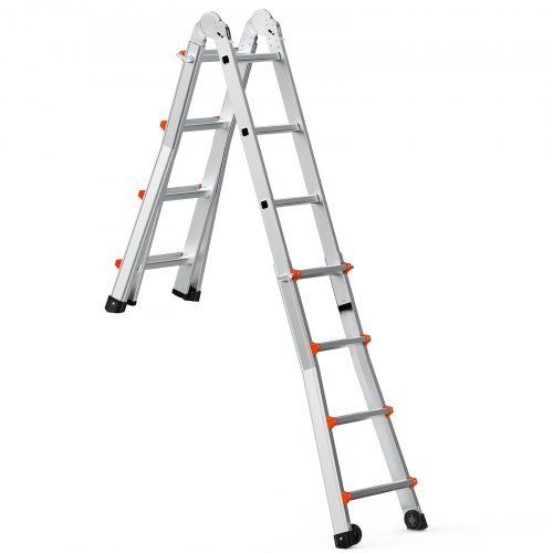 STANEW Telescopische Ladder 5M(2.5 2.5), Telescopische Ladder met 2 Balansbalk, Aluminium Trapladder, Multifunctionele Ladder, 150 kg Belastbaarheid STANEW Telescopische Ladder 5M(2.5 2.5), Telescopische Ladder met 2 Balansbalk, Aluminium Trapladder, Multifunctionele Ladder, 150 kg Belastbaarheid