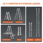 VEVOR telescopische ladder A-frame trap vouwladder opsteekladder 4m 150kg