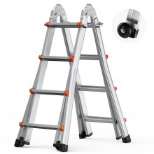 VEVOR telescopische ladder A-frame trap vouwladder opsteekladder 4m 150kg