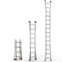 VEVOR Telescoping Ladder A Frame, 15.5 FT Compact Aluminum Extension Ladder, Multi-Function Portable Collapsible RV Ladder, Telescopic Ladder for Homework Stairs Indoor Outdoor Roof, 330lb Load