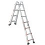 VEVOR Telescoping Ladder A Frame, 15.5 FT Compact Aluminum Extension Ladder, Multi-Function Portable Collapsible RV Ladder, Telescopic Ladder for Homework Stairs Indoor Outdoor Roof, 330lb Load
