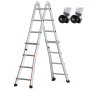 VEVOR Telescoping Ladder A Frame, 15.5 FT Compact Aluminum Extension Ladder, Multi-Function Portable Collapsible RV Ladder, Telescopic Ladder for Homework Stairs Indoor Outdoor Roof, 330lb Load