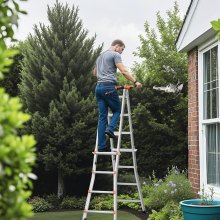 VEVOR telescopische ladder A-frame 15 FT verlenging multifunctioneel voor huiswerk