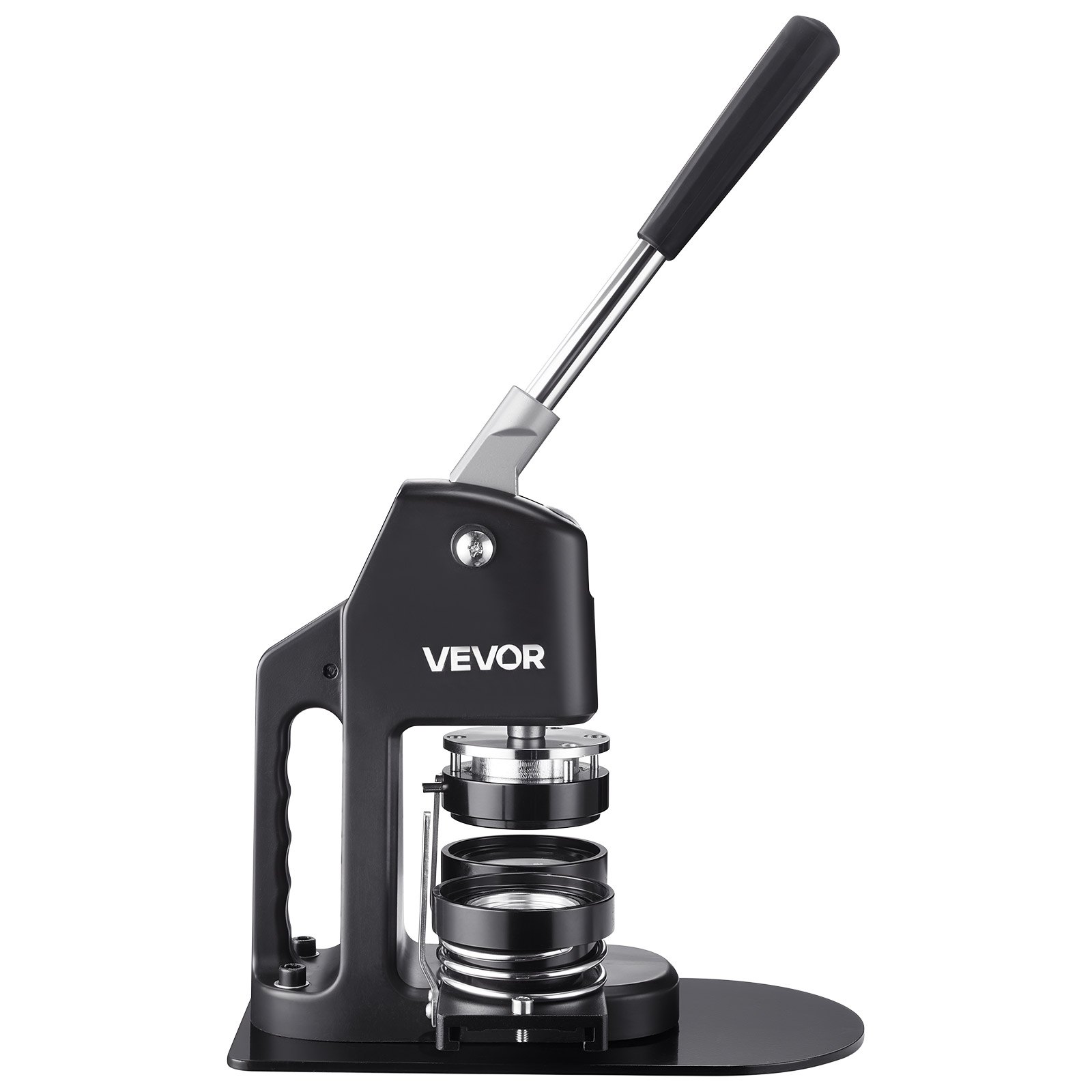 VEVOR Badgeponsmachine 32/58/75 mm, speldmaker met 300 knoponderdelen, cirkelsnijder, spreukenboek en versterkte ergonomische handgreep, doe-het-zelf badgemachine, zwart