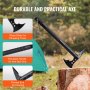 VEVOR Survival Shovel Survival Axe, 28-in-1 Camping Folding Shovels with Hatchet, Stainless Steel Tactical Shovel Hatchet Combo, Multifunctional Emergency Survival Gear Equipment for Camping Hiking